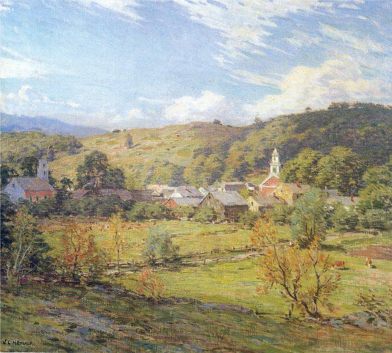 Metcalf, Willard Leroy The Village- September Morning France oil painting art